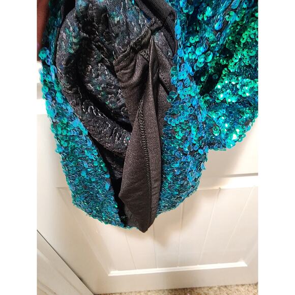 PrettyGuide Sz. L Sequin Cocktail Dress V Neck Bodycon Glitter Formal Mini Dress - Picture 6 of 8